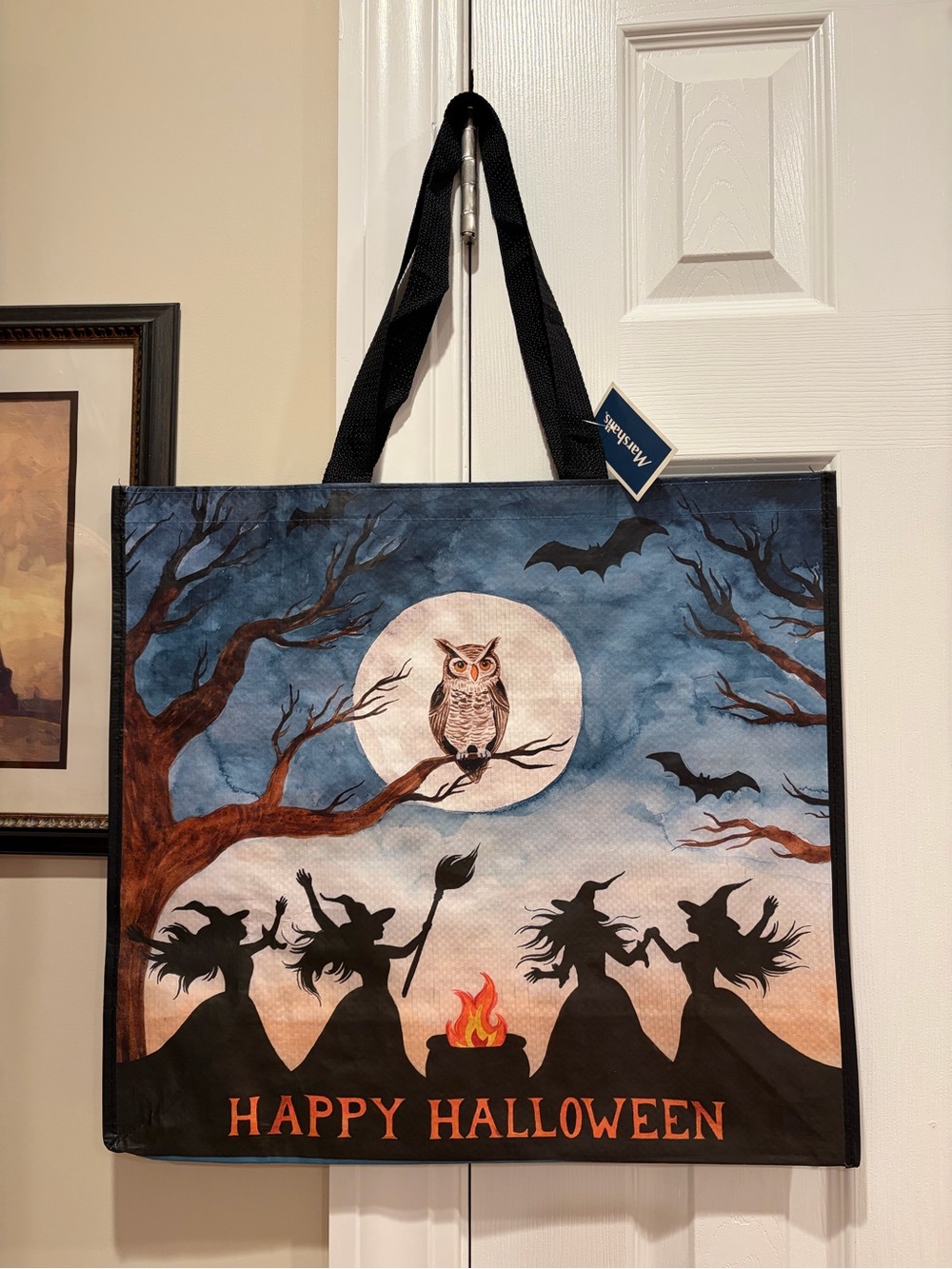 Marshalls/ TJ Maxx Halloween Owl & Witches Reusable Tote Bag 🦉🧙🏻♀️🛍️